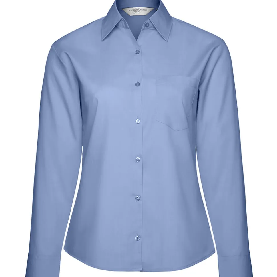 Frauen Langarm Popeline-Bluse