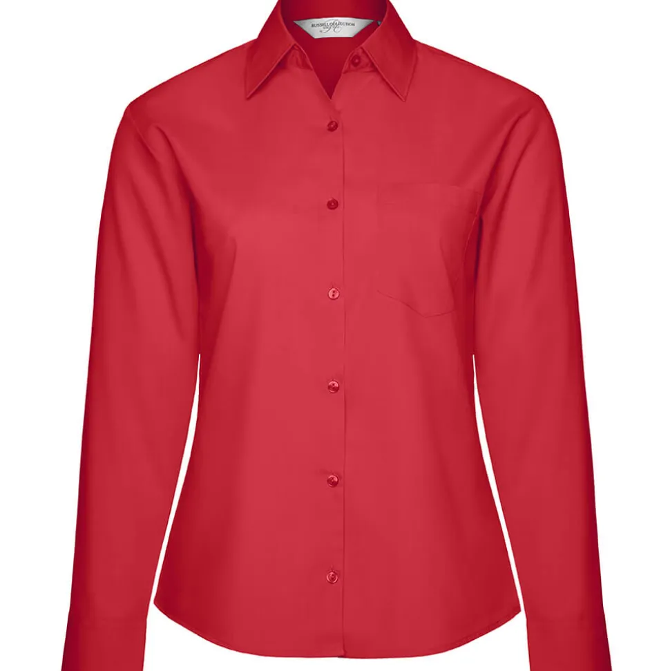 Frauen Langarm Popeline-Bluse