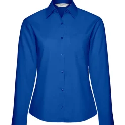 Frauen Langarm Popeline-Bluse in Übergröße