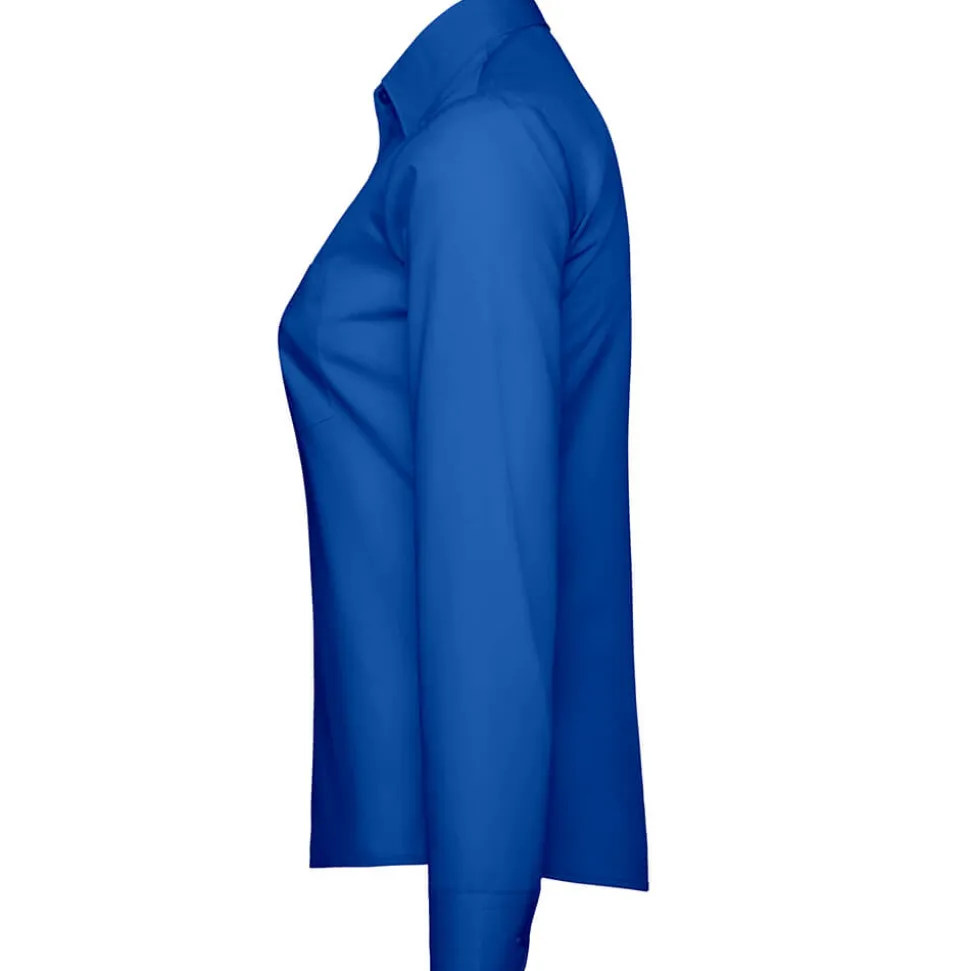 Frauen Langarm Popeline-Bluse in Übergröße