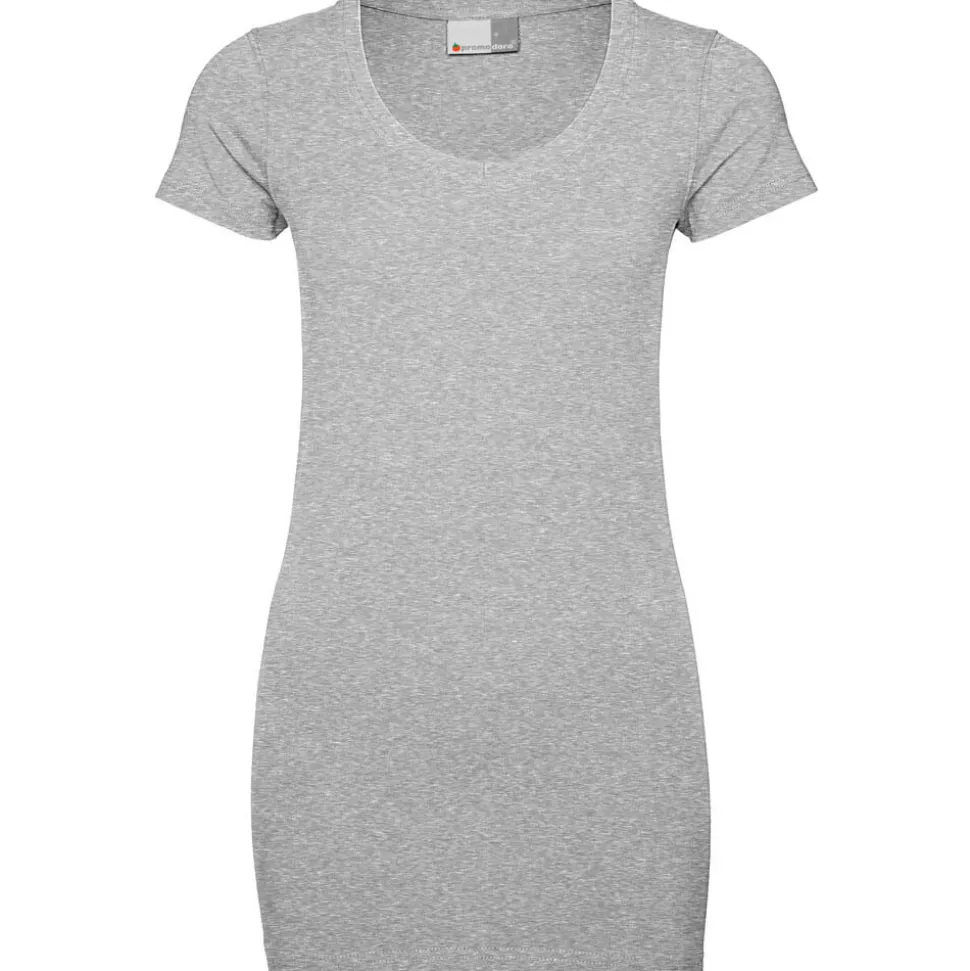 Frauen Slim Fit Longshirt mit V-Ausschnitt