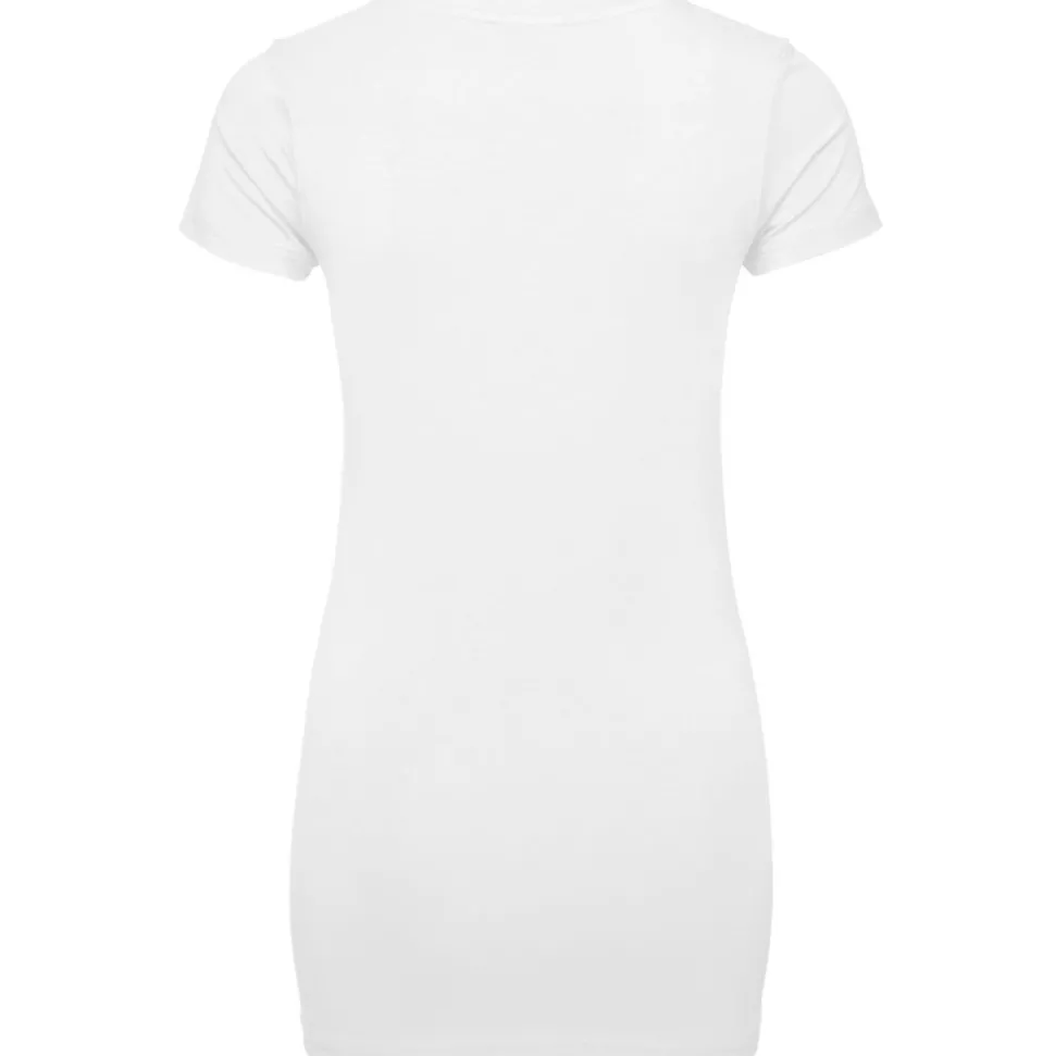 Frauen Slim Fit Longshirt mit V-Ausschnitt