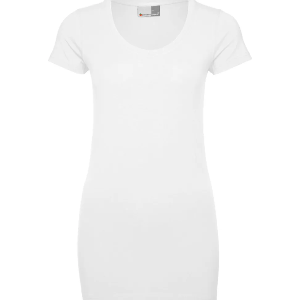 Frauen Slim Fit Longshirt mit V-Ausschnitt
