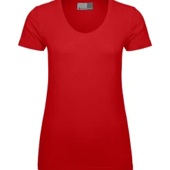 Frauen Slim Fit T-Shirt mit V-Ausschnitt