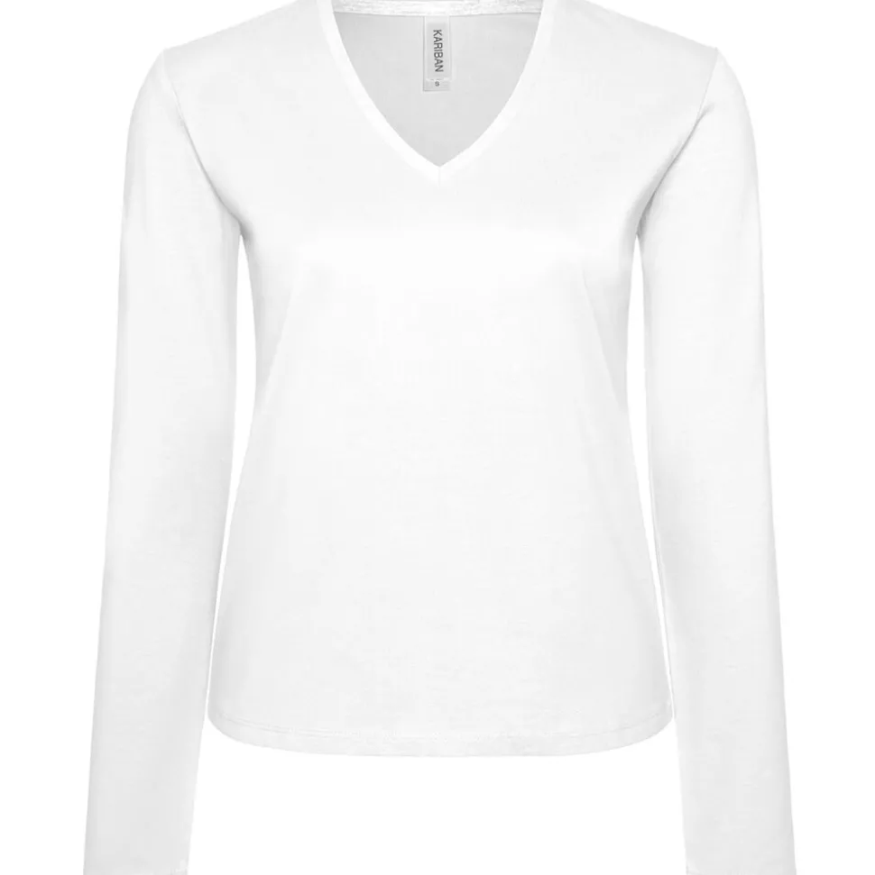Frauen V-Ausschnitt Langarmshirt