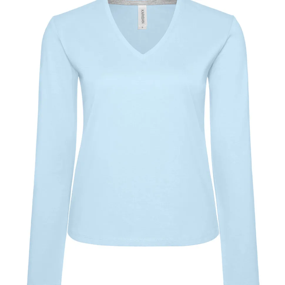 Frauen V-Ausschnitt Langarmshirt