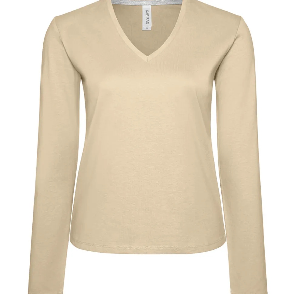 Frauen V-Ausschnitt Langarmshirt