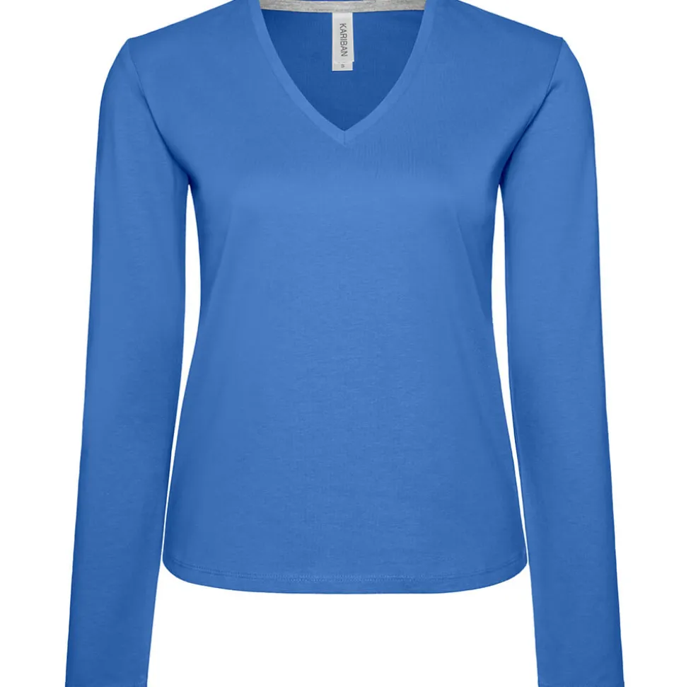 Frauen V-Ausschnitt Langarmshirt