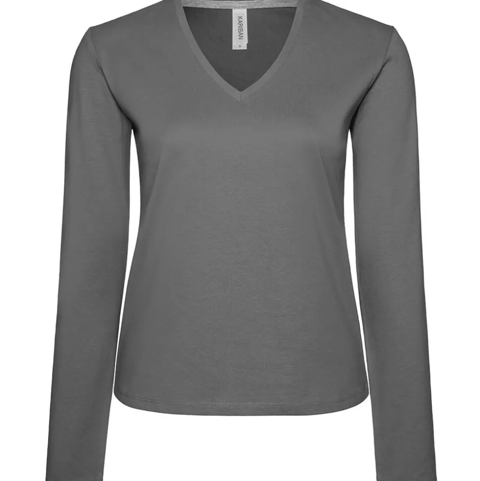 Frauen V-Ausschnitt Langarmshirt