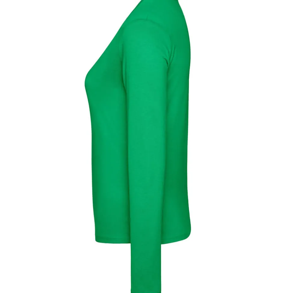 Frauen V-Ausschnitt Langarmshirt