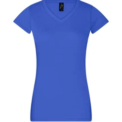 Frauen V-Ausschnitt T-Shirt Moon