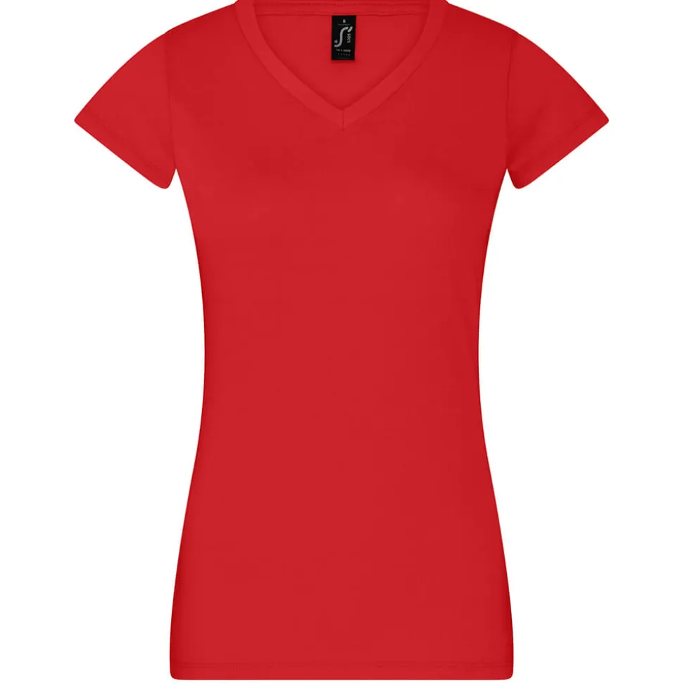 Frauen V-Ausschnitt T-Shirt Moon