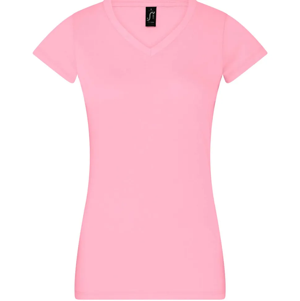 Frauen V-Ausschnitt T-Shirt Moon