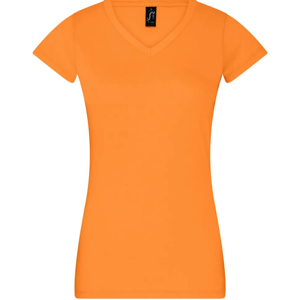 Frauen V-Ausschnitt T-Shirt Moon
