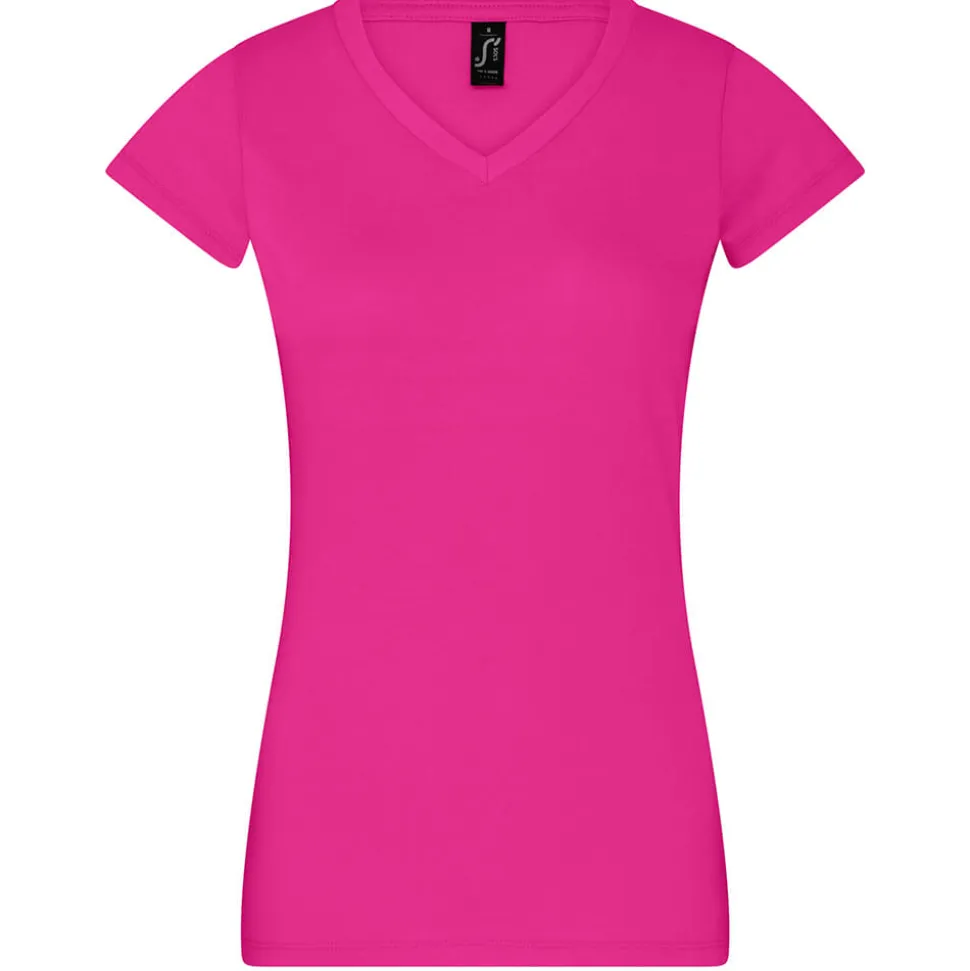 Frauen V-Ausschnitt T-Shirt Moon