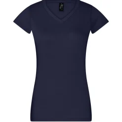 Frauen V-Ausschnitt T-Shirt Moon