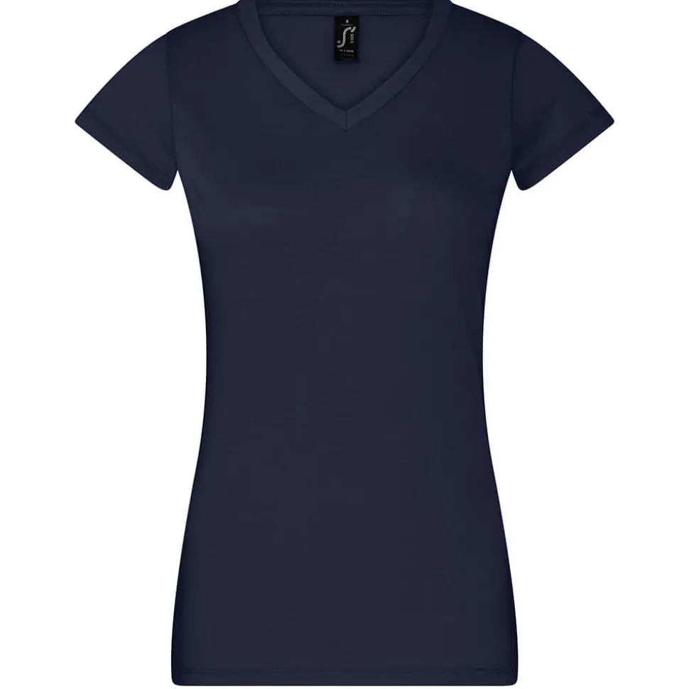 Frauen V-Ausschnitt T-Shirt Moon