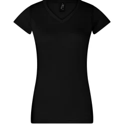 Frauen V-Ausschnitt T-Shirt Moon
