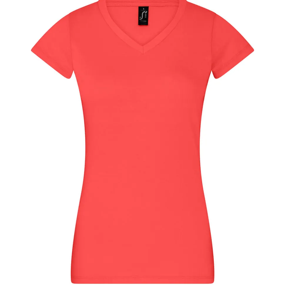Frauen V-Ausschnitt T-Shirt Moon