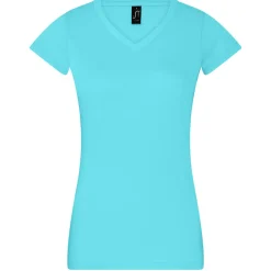 Frauen V-Ausschnitt T-Shirt Moon