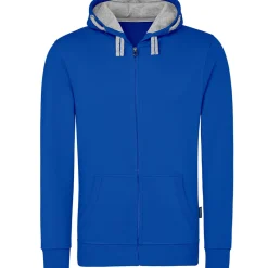 Männer Kontrast Kapuzen-Sweatjacke in Übergröße - Fair4All