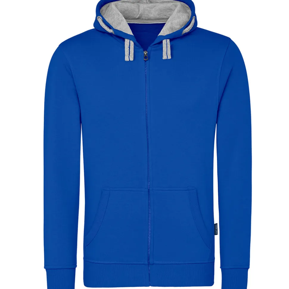 Männer Kontrast Kapuzen-Sweatjacke in Übergröße - Fair4All