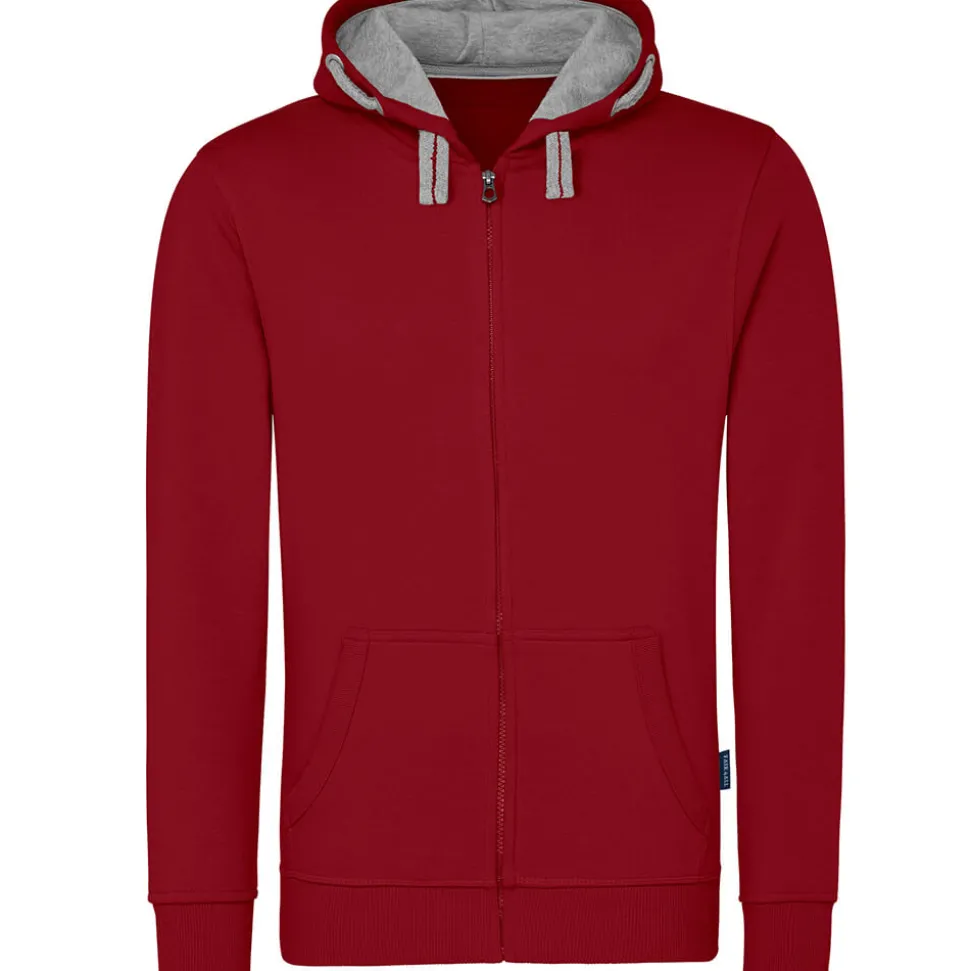 Männer Kontrast Kapuzen-Sweatjacke in Übergröße - Fair4All