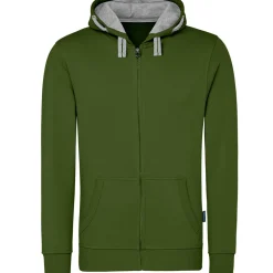 Männer Kontrast Kapuzen-Sweatjacke in Übergröße - Fair4All