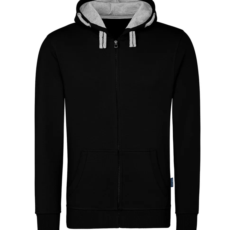 Männer Kontrast Kapuzen-Sweatjacke in Übergröße - Fair4All