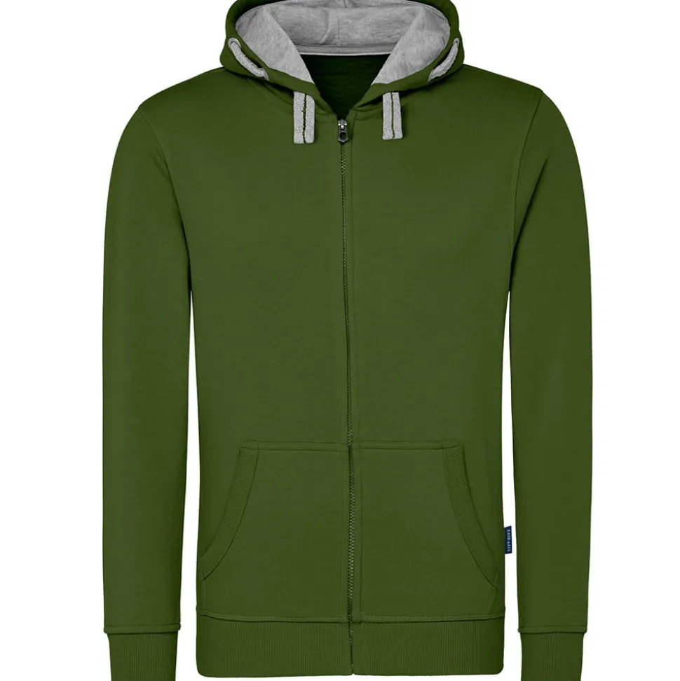 Männer Kontrast Kapuzen-Sweatjacke - Fair4All