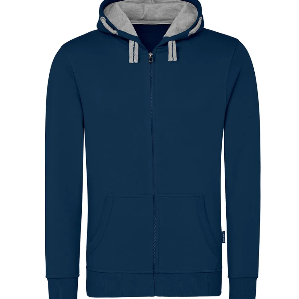 Männer Kontrast Kapuzen-Sweatjacke - Fair4All