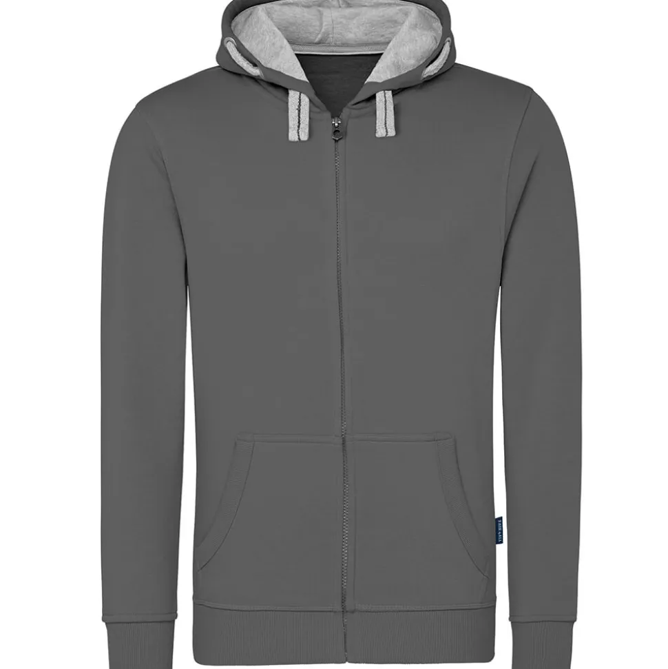 Männer Kontrast Kapuzen-Sweatjacke - Fair4All