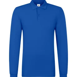 Männer Langarm Fein-Piqué Poloshirt 180 in Übergröße