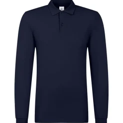 Männer Langarm Fein-Piqué Poloshirt 180 in Übergröße