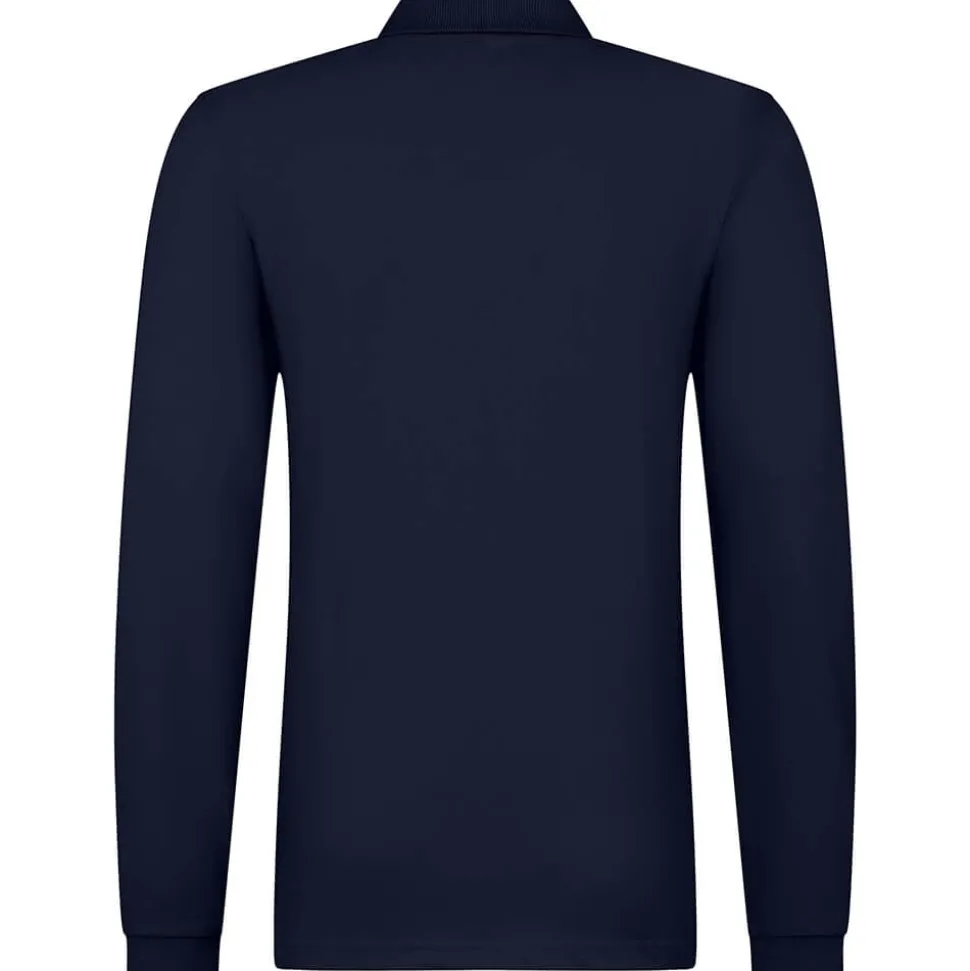Männer Langarm Fein-Piqué Poloshirt 180 in Übergröße