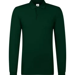 Männer Langarm Fein-Piqué Poloshirt 180 in Übergröße