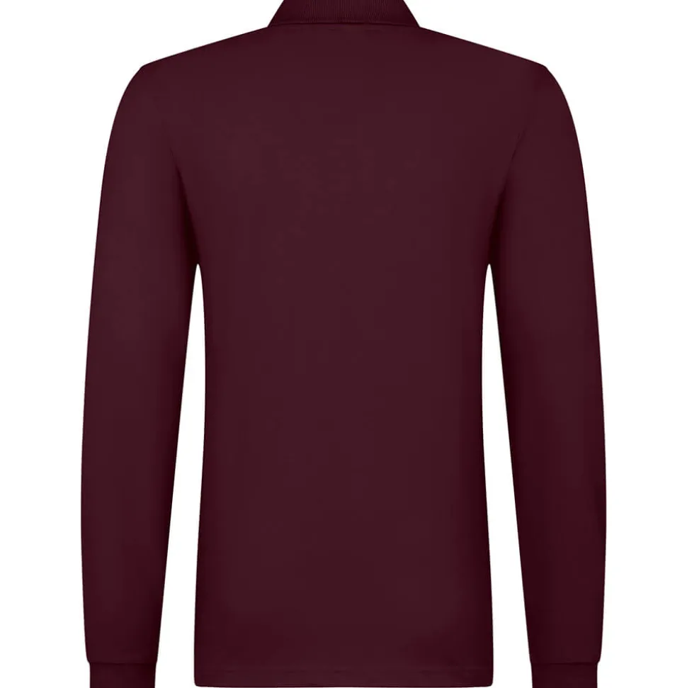 Männer Langarm Fein-Piqué Poloshirt 180 in Übergröße