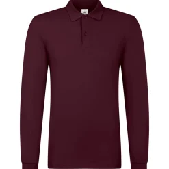 Männer Langarm Fein-Piqué Poloshirt 180 in Übergröße