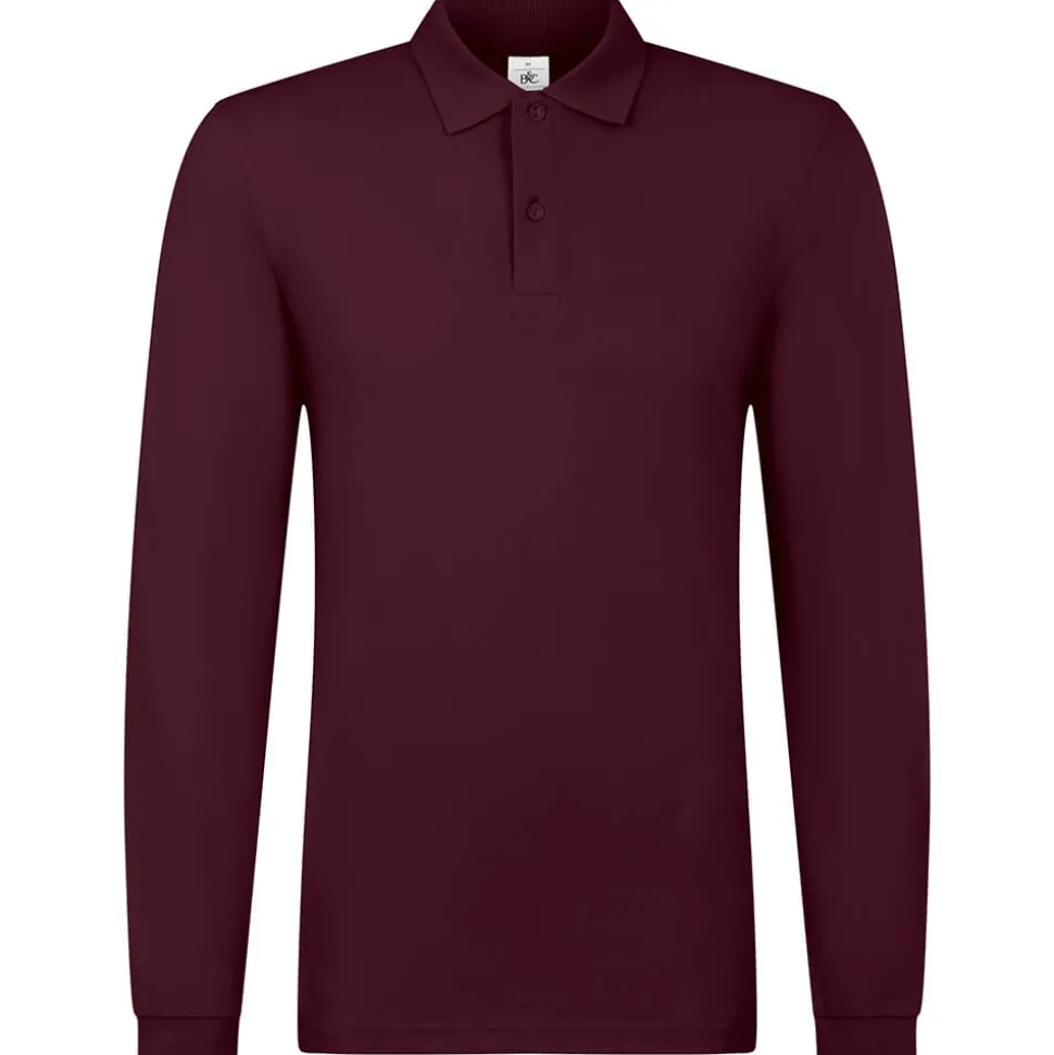 Männer Langarm Fein-Piqué Poloshirt 180 in Übergröße