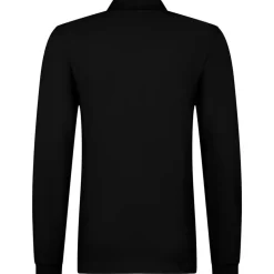 Männer Langarm Fein-Piqué Poloshirt 180 in Übergröße