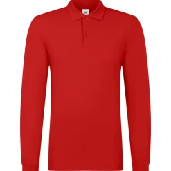 Männer Langarm Fein-Piqué Poloshirt 210 in Übergröße