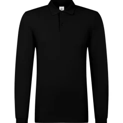 Männer Langarm Fein-Piqué Poloshirt 210 in Übergröße