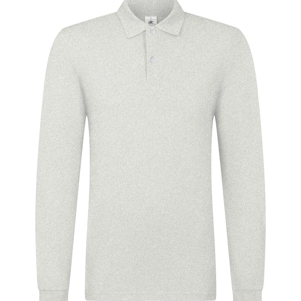 Männer Langarm Fein-Piqué Poloshirt 180
