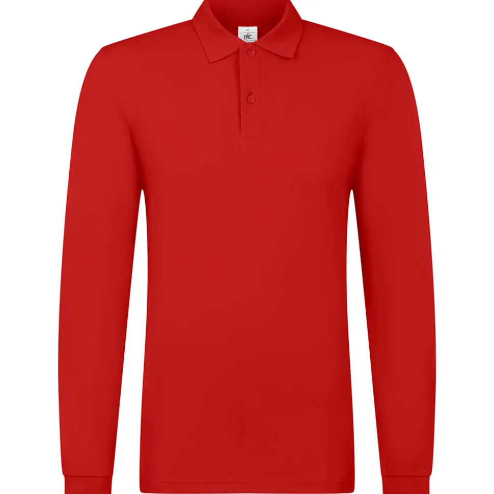 Männer Langarm Fein-Piqué Poloshirt 180