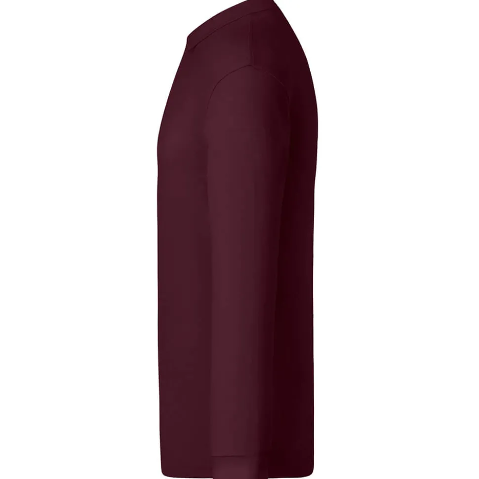 Männer Langarm Fein-Piqué Poloshirt 180