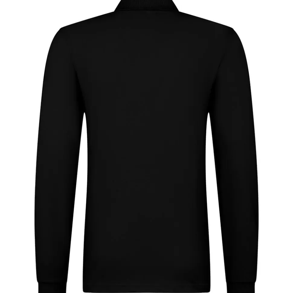 Männer Langarm Fein-Piqué Poloshirt 180
