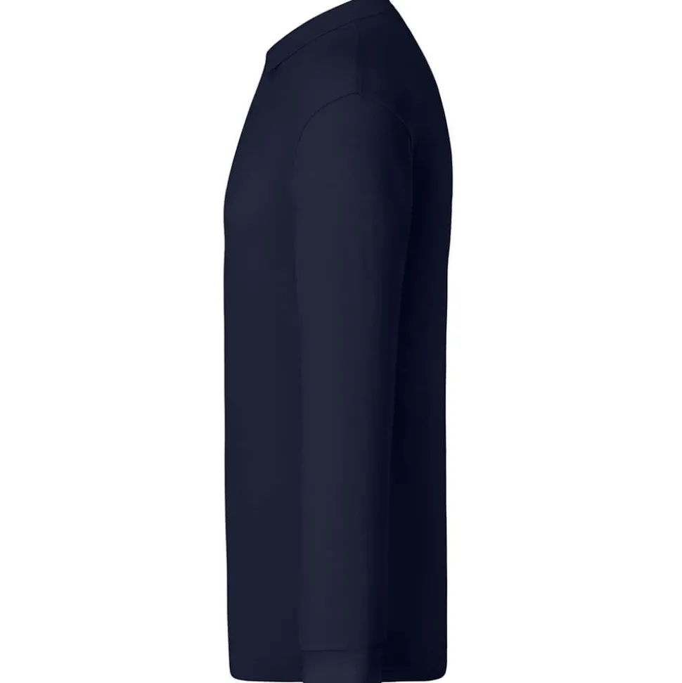 Männer Langarm Fein-Piqué Poloshirt 210