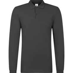 Männer Langarm Fein-Piqué Poloshirt 210