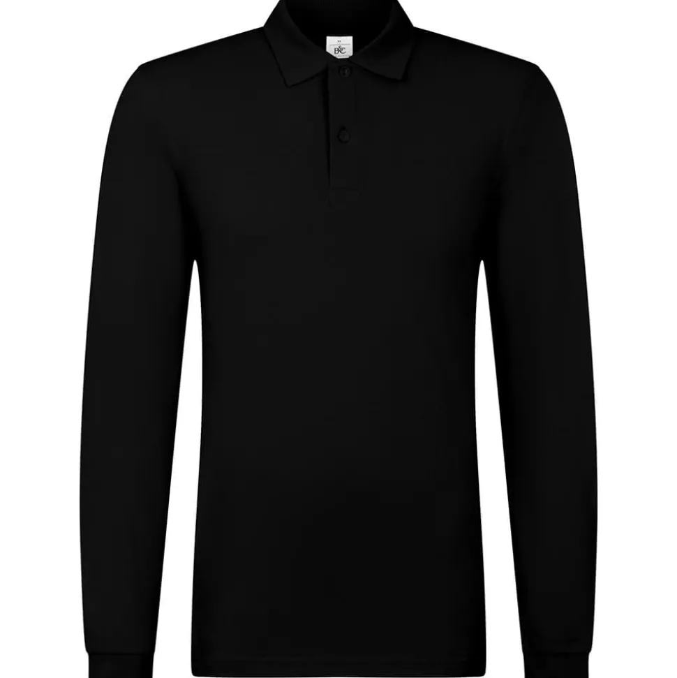 Männer Langarm Fein-Piqué Poloshirt 210