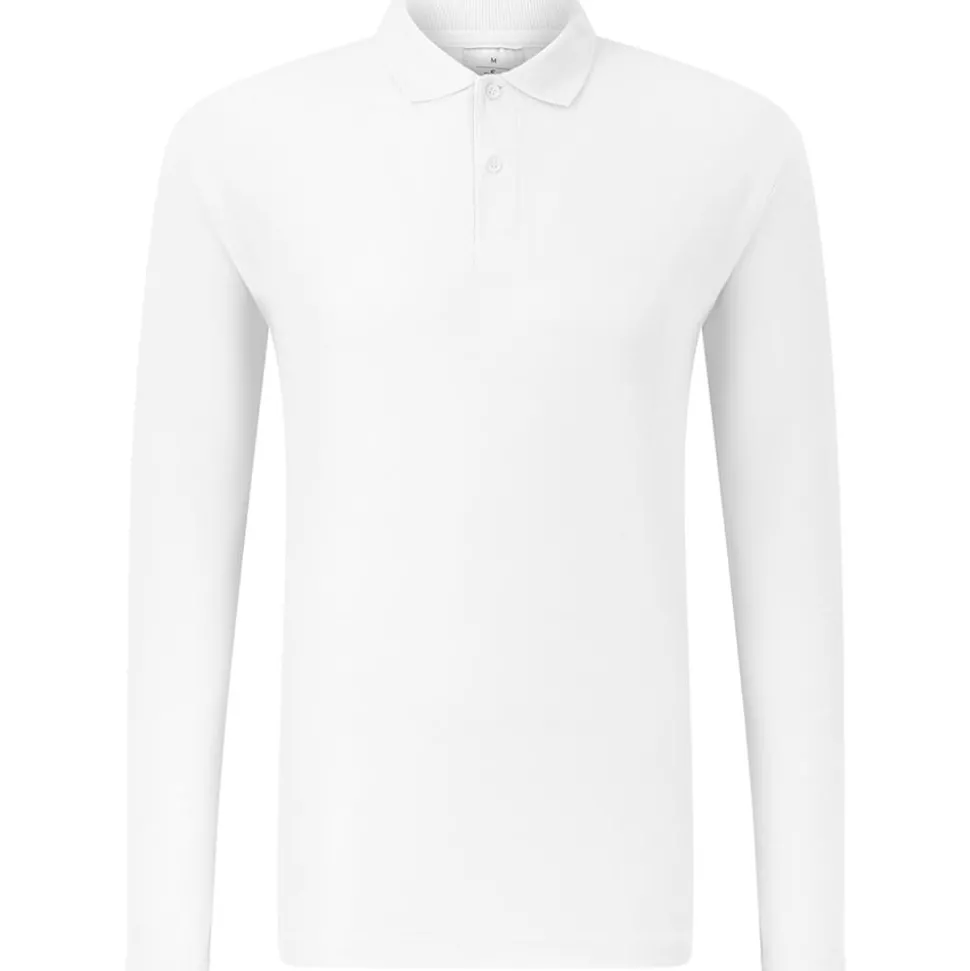 Männer Langarm Piqué Poloshirt ID.001 in Übergröße